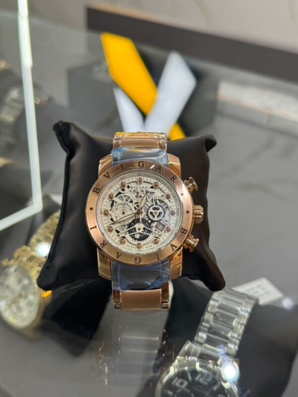Relógio Masculino Bvlgari Skeleton Rose Gold